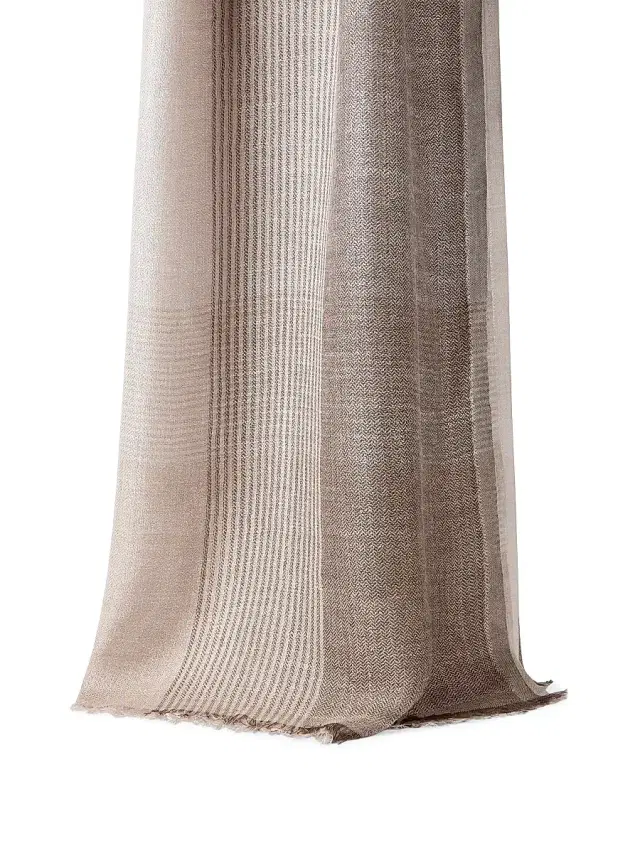 Brunello Cucinelli Men's Silk and Linen Chevron Scarf with Stripes - Yuta