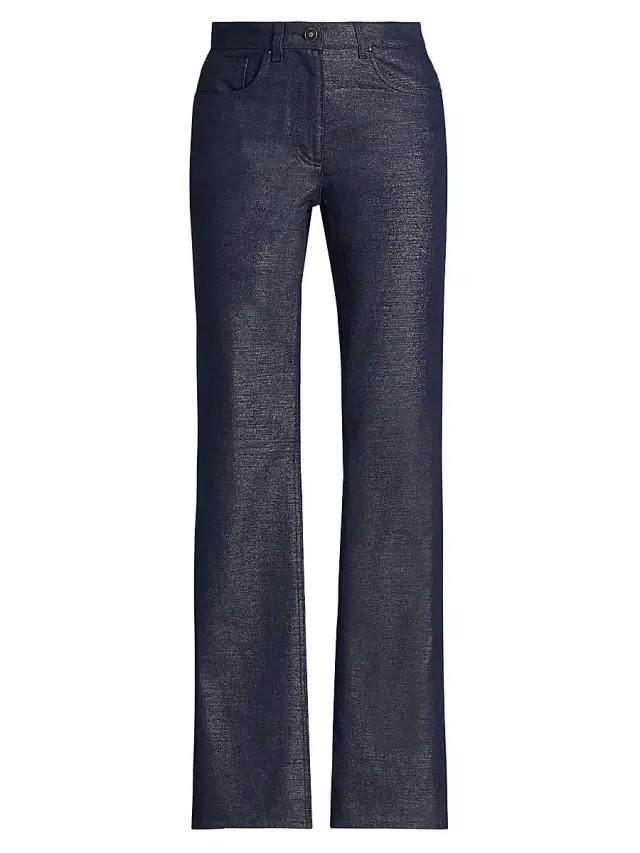 Women's Metallic Denim Pants - Graphite