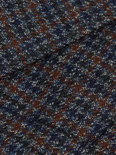 Giorgio Armani Men's Check Wool & Cashmere Jacket - Navy Copper - Size 42 | Thumbnail 7