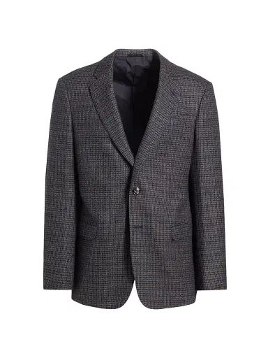Giorgio Armani Men's Check Wool & Cashmere Jacket - Navy Copper - Size 42 | Thumbnail 1