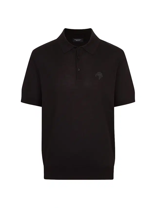 Men's Three Button Polo Shirt - Black