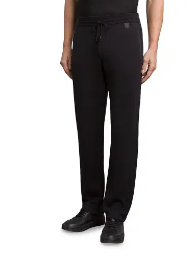 Stefano Ricci Men's Knitted Classic Croc Details Jogging Trousers - Black | Thumbnail 2 Stefano Ricci Men's Knitted Classic Croc Details Jogging Trousers - Black | Thumbnail 2