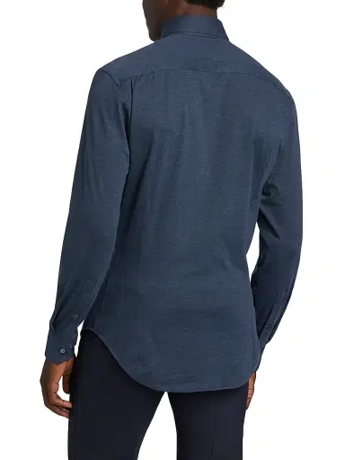 Giorgio Armani Men's Stretch Slim Button-Up Shirt - Navy - Size 15 | Thumbnail 5