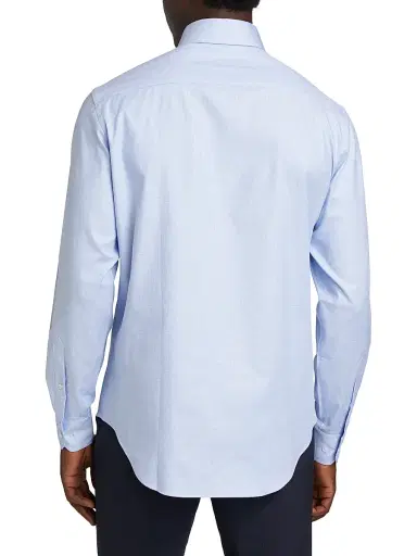 Giorgio Armani Men's Slim Poplin Button-Up Shirt - Blue - Size 15 | Thumbnail 5