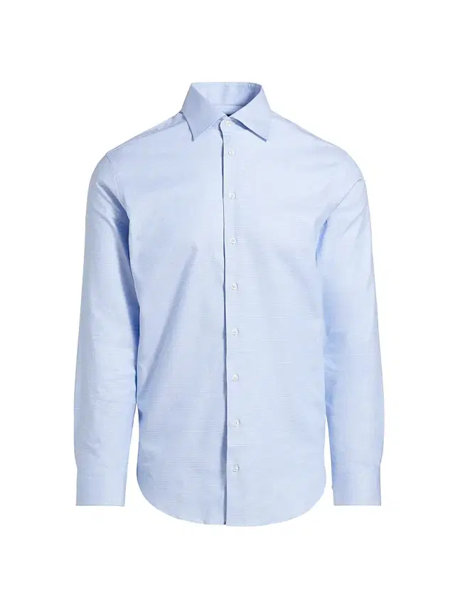 Men's Slim Poplin Button-Up Shirt - Blue