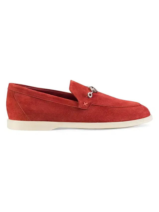 Men's Suede Loafers - Brick