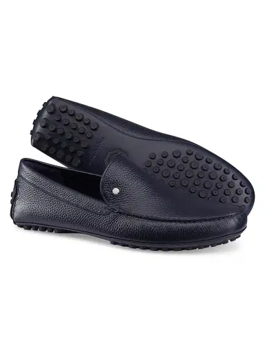 Stefano Ricci Men's Deer and Calfskin Leather Driving Shoes - Navy - Size 11 | Thumbnail 3