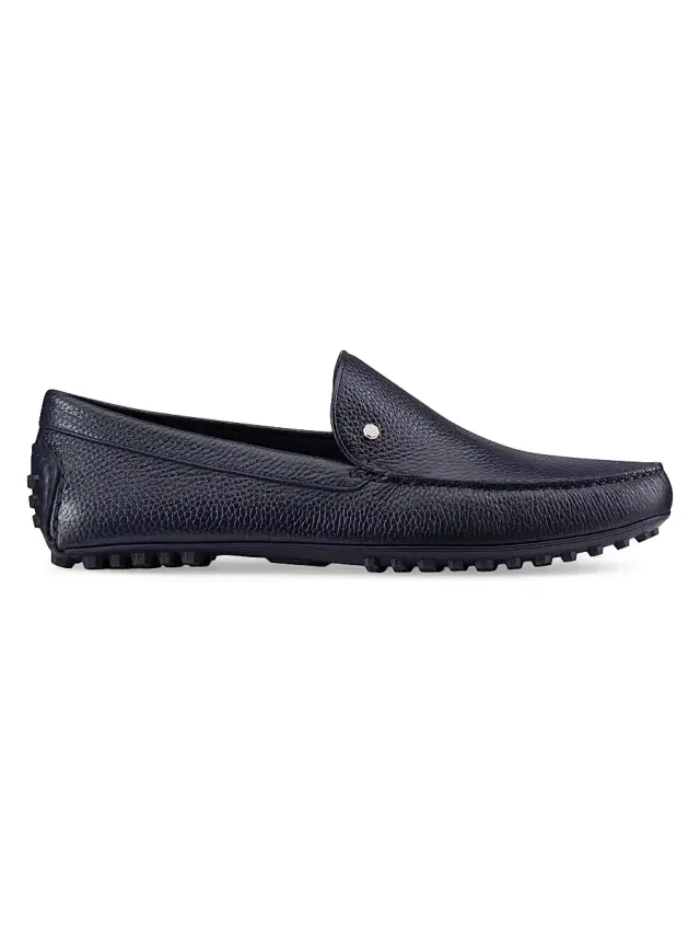 Stefano Ricci Men's Deer and Calfskin Leather Driving Shoes - Navy