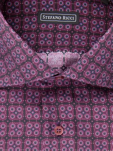 Stefano Ricci Men's Silk Salerno Shirt - Magenta - Size 16 | Thumbnail 2