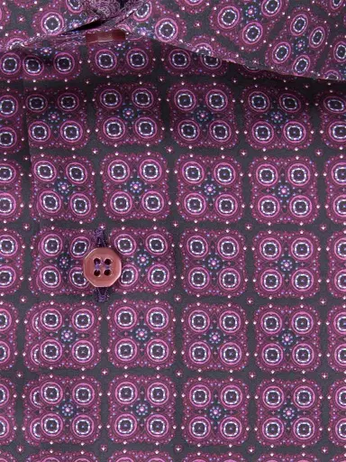 Stefano Ricci Men's Silk Salerno Shirt - Magenta - Size 16 | Thumbnail 4