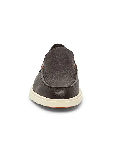 Santoni Men's Detroit Tumbled Leather Loafers - Dark Brown - Size 7.5 | Thumbnail 3