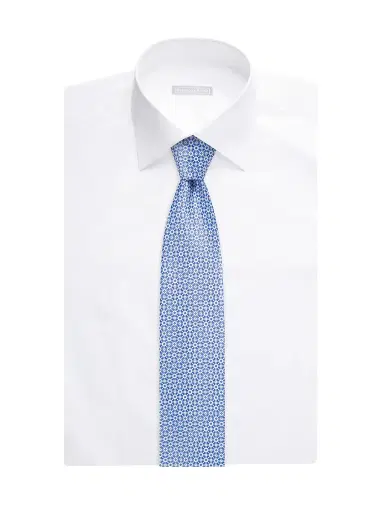 Stefano Ricci Men's Luxury Silk Tie - Blue And White | Thumbnail 2