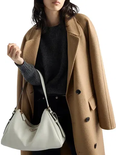 Prada Women's Aimée Large Leather Shoulder Bag - White | Thumbnail 2