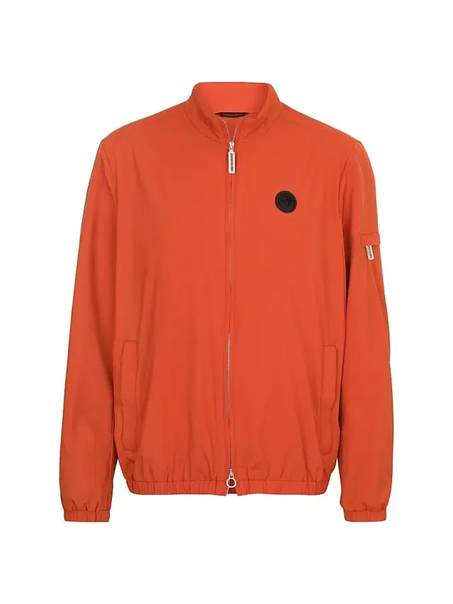 Stefano Ricci Men's Windbreaker Jacket with Zip Closure - Copper Brown