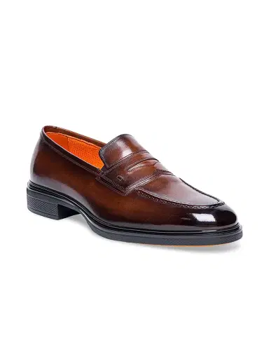 Santoni Men's Leather Loafers - Dark Brown - Size 13 | Thumbnail 2 Santoni Men's Leather Loafers - Dark Brown - Size 13 | Thumbnail 2