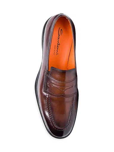 Santoni Men's Leather Loafers - Dark Brown - Size 13 | Thumbnail 5 Santoni Men's Leather Loafers - Dark Brown - Size 13 | Thumbnail 5