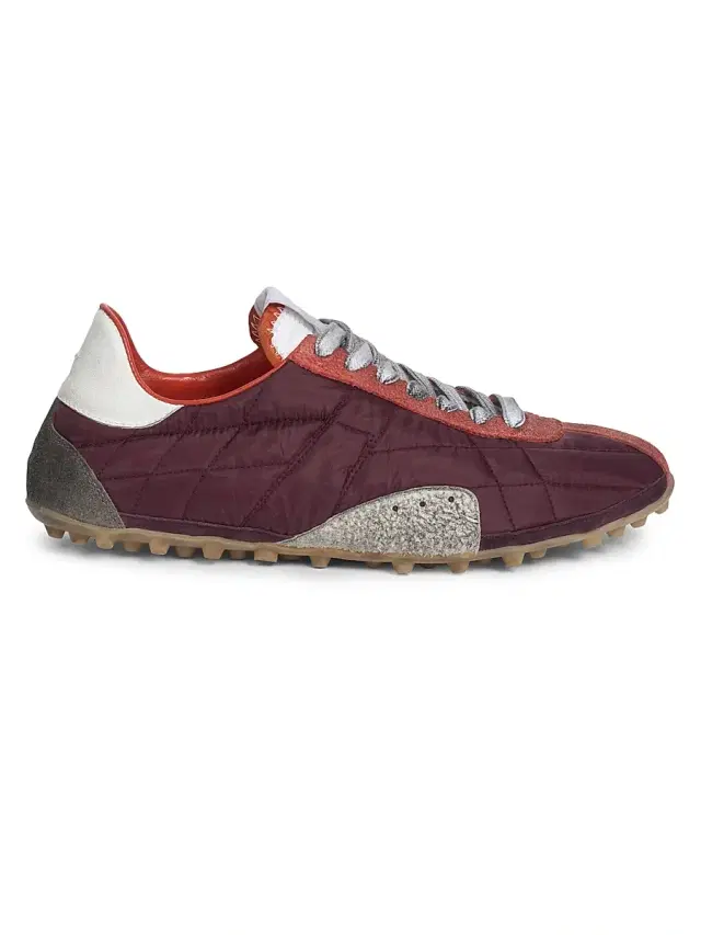 Maison Margiela Women's Colorblocked Low-Top Sprinters - Oxblood White Grey 10