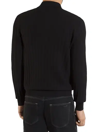 Stefano Ricci Men's Three-Button Polo Shirt - Black | Thumbnail 3