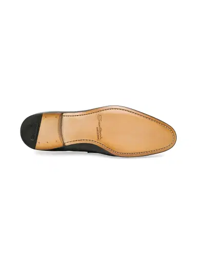 Santoni Men's Leather Penny Loafers - Black | Thumbnail 4 Santoni Men's Leather Penny Loafers - Black | Thumbnail 4