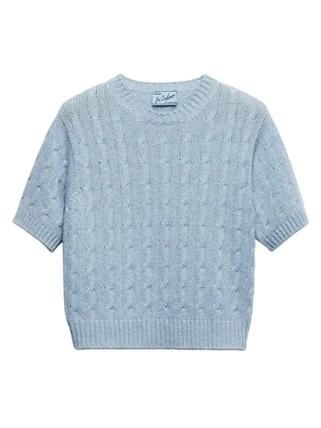 Women's Cable-Knit Cashmere Sweater - Blue