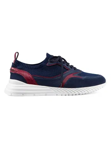 Stefano Ricci Men's Matted Crocodile and Suede Sneakers - Blue - Size 12 | Thumbnail 1