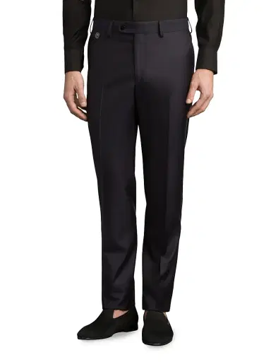 Stefano Ricci Men's Luxury Sartorial Trousers - Deep Navy Blue | Thumbnail 2