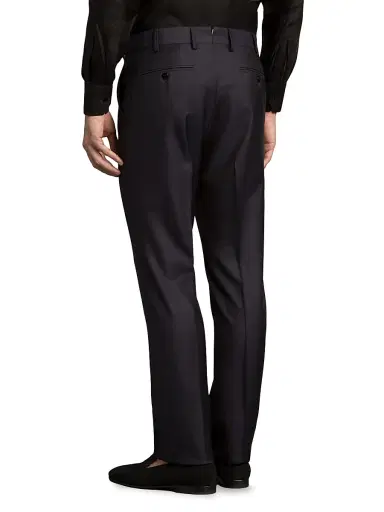 Stefano Ricci Men's Luxury Sartorial Trousers - Deep Navy Blue | Thumbnail 3