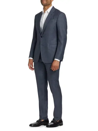 Giorgio Armani Men's Micro Box Wool Suit | Thumbnail 4 Giorgio Armani Men's Micro Box Wool Suit | Thumbnail 4