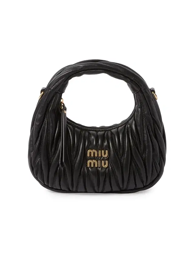 Miu Miu Women's Wander Matelassé Nappa Leather Hobo Mini-Bag - Black