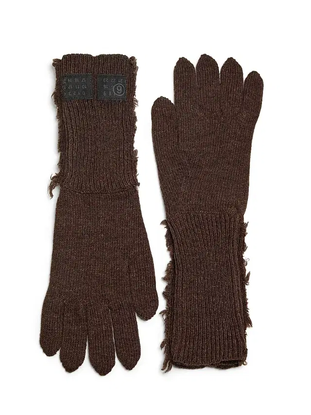 MM6 Maison Margiela Men's Wool-Nylon Gloves - Brown