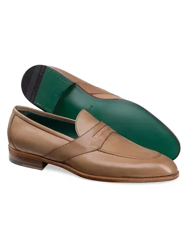 Stefano Ricci Men's Antique Calfskin Leather Loafers - Beige - Size 7 | Thumbnail 3
