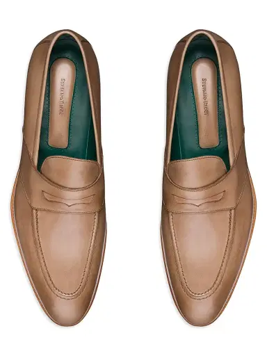 Stefano Ricci Men's Antique Calfskin Leather Loafers - Beige - Size 7 | Thumbnail 4