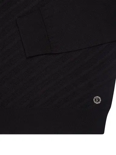 Stefano Ricci Men's Cotton and Silk Jacquard Knit Sweater - Black | Thumbnail 7