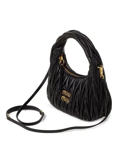 Miu Miu Women's Wander Matelassé Nappa Leather Hobo Bag | Thumbnail 3