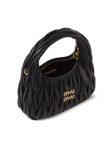 Miu Miu Women's Wander Matelassé Nappa Leather Hobo Bag | Thumbnail 5