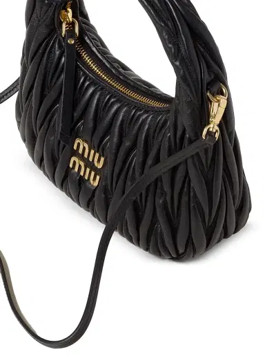 Miu Miu Women's Wander Matelassé Nappa Leather Hobo Bag | Thumbnail 6