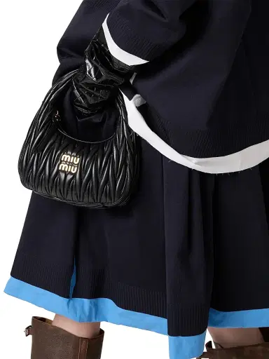 Miu Miu Women's Wander Matelassé Nappa Leather Hobo Bag | Thumbnail 7