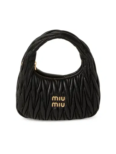 Miu Miu Women's Wander Matelassé Nappa Leather Hobo Bag | Thumbnail 1