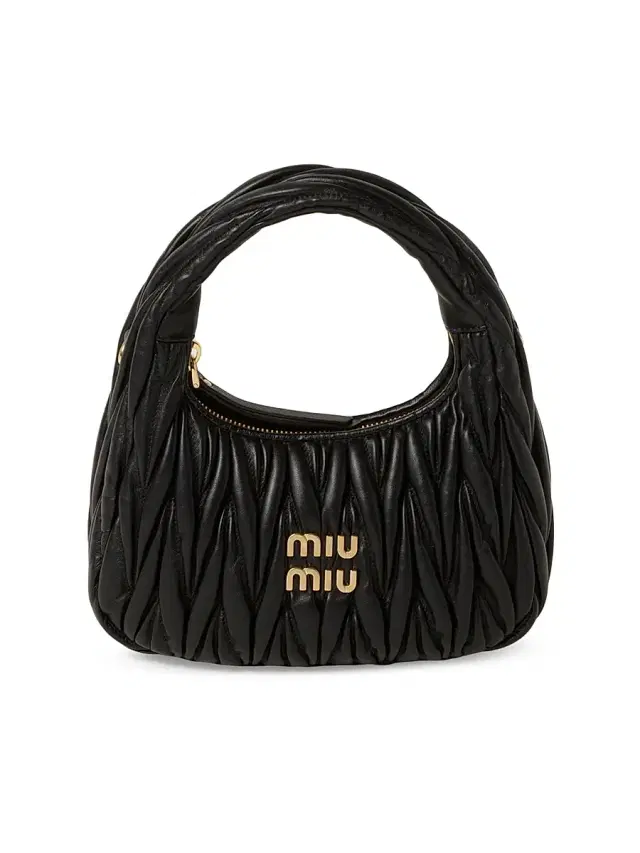 Miu Miu Women's Wander Matelassé Nappa Leather Hobo Bag - Black