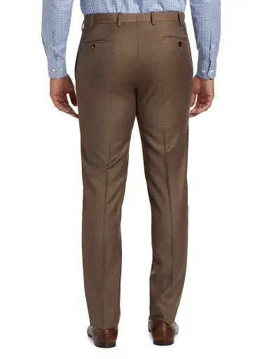 Giorgio Armani Men's Textured Solid Wool Trousers - Burnt Orange Wool - Size 34 | Thumbnail 5