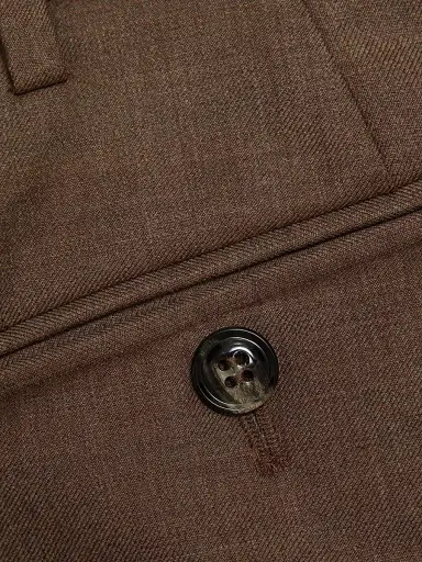 Giorgio Armani Men's Textured Solid Wool Trousers - Burnt Orange Wool - Size 34 | Thumbnail 7