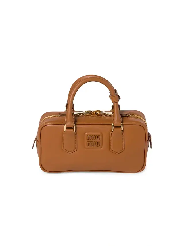 Miu Miu Women's Arcadie Leather Top Handle Bag - Brown