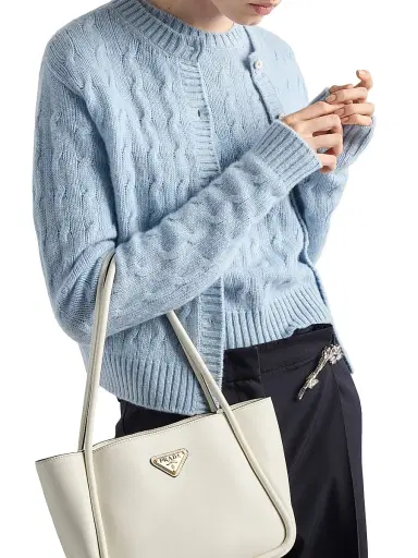 Prada Women's Re-Cashmere Cardigan - Blue | Thumbnail 4 Prada Women's Re-Cashmere Cardigan - Blue | Thumbnail 4
