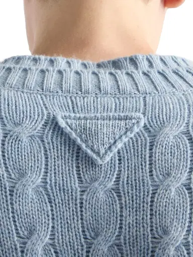 Prada Women's Re-Cashmere Cardigan - Blue | Thumbnail 6 Prada Women's Re-Cashmere Cardigan - Blue | Thumbnail 6