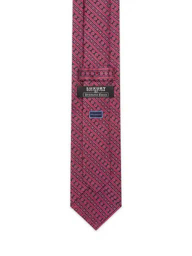 Stefano Ricci Men's Luxury Tie - Dark Red And Black | Thumbnail 3