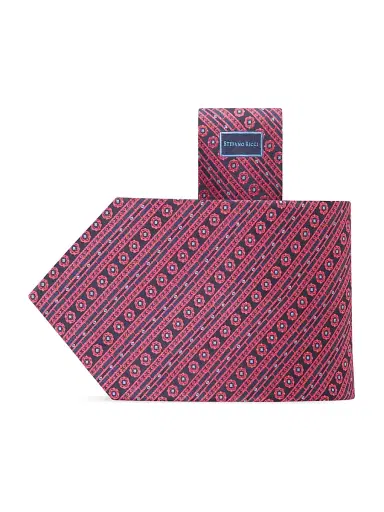 Stefano Ricci Men's Luxury Tie - Dark Red And Black | Thumbnail 1