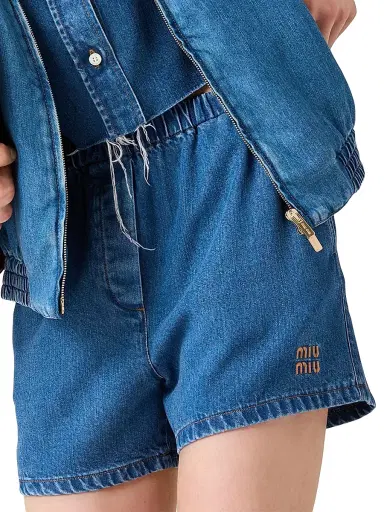 Miu Miu Women's Denim Bermudas - Blue - Size 6 | Thumbnail 3 Miu Miu Women's Denim Bermudas - Blue - Size 6 | Thumbnail 3