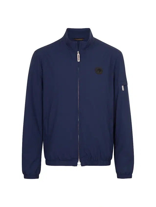 Men's Windbreaker Jacket with Zip Closure - Saphire Blue