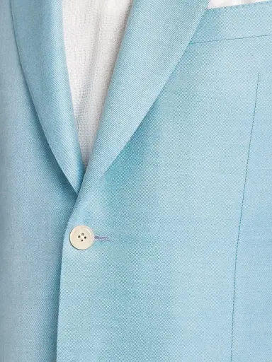 Stefano Ricci Men's Classic 2 Button Blazer in Cashmere and Silk - Light Blue | Thumbnail 5