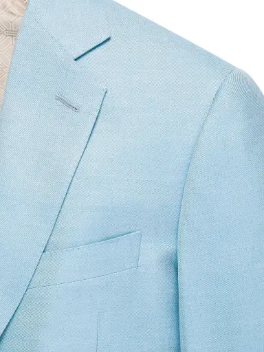 Stefano Ricci Men's Classic 2 Button Blazer in Cashmere and Silk - Light Blue | Thumbnail 6